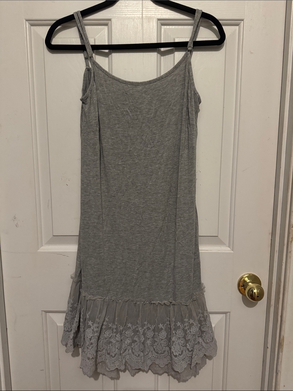 Gray Lace Hem slip dress or shirt extender